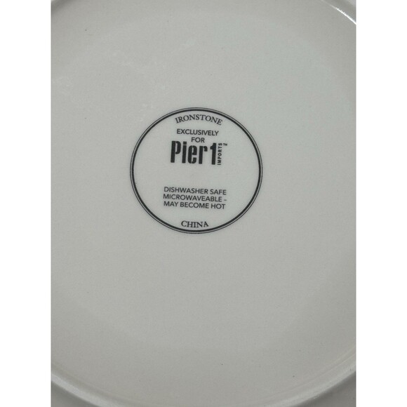 Pier 1 Imports Ironstone Rooster Dessert Salad Plates Set of 4 Colors Patterns - Picture 10 of 12